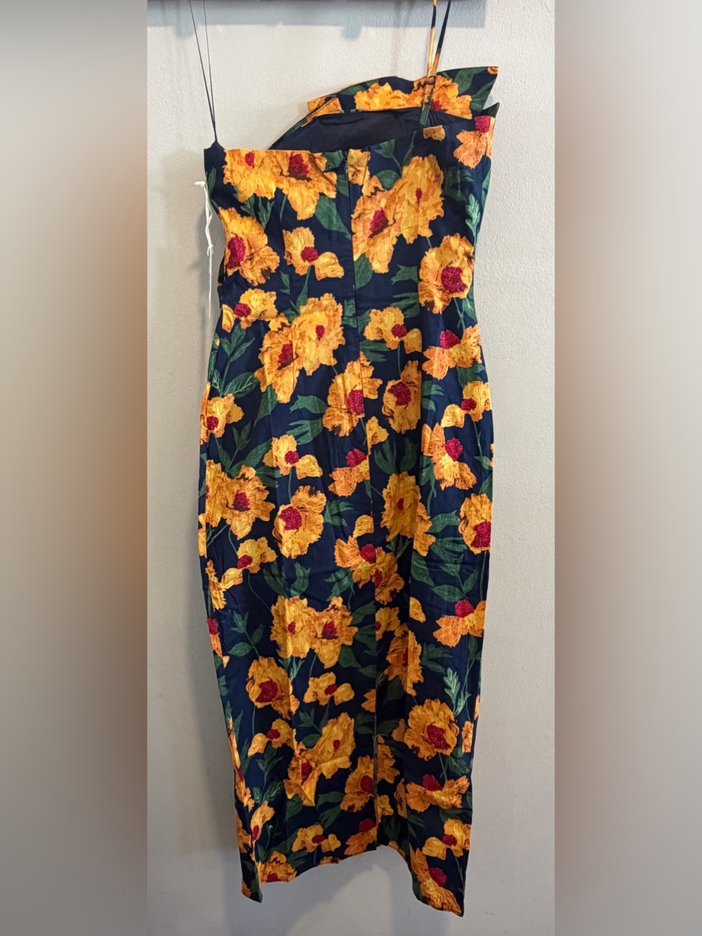 Hyacinth House Navy & Marigold Floral Ruffle Margot Midi Dress Size XS Gown - Picture 4 of 6